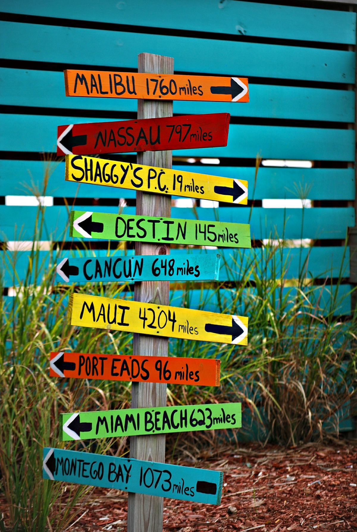 Signs, directions, navigation, colorful