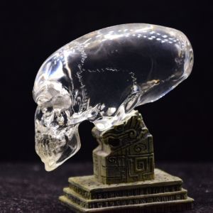 Transparent glass carved alien skull Image 1