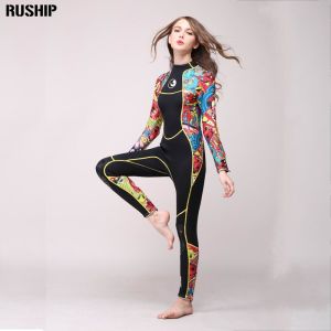 High quality 3 mm women neoprene wetsuit High elasticity color stitching Surf Diving Equipment Jellyfish clothing long sleeved Image 1