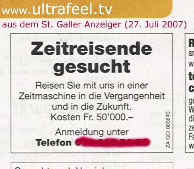 Zeitreisen, zeitreisende gesucht