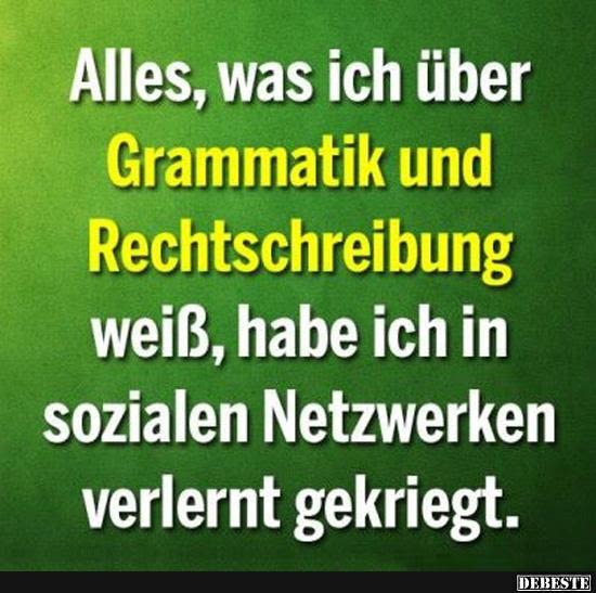 Grammatik und Rechtschreibung aus sozialen Netzwerken