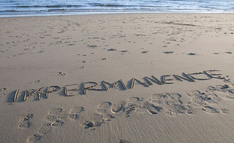 Impermanence in sand at the beach