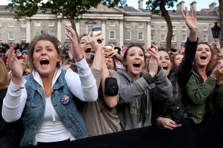 Screaming happy women