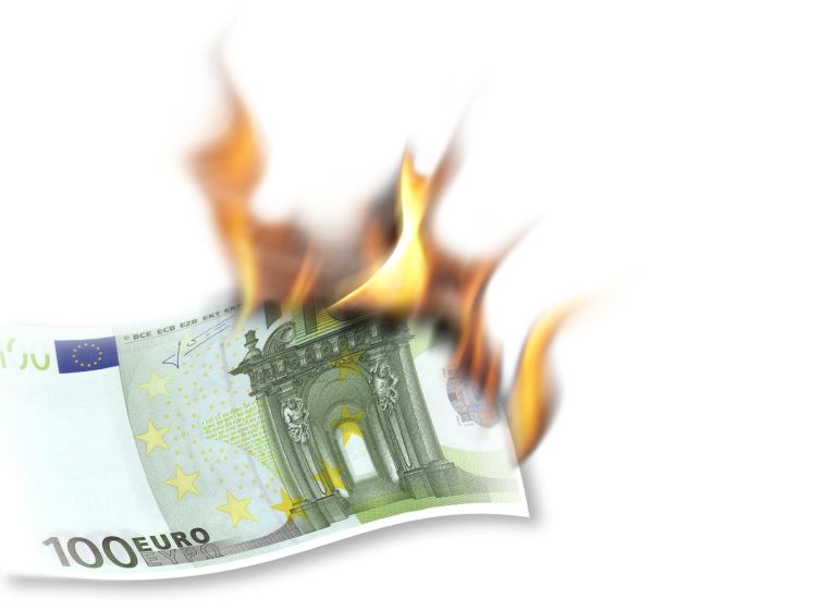 Burning Euro Note