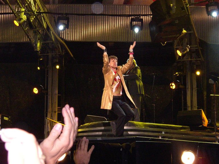 Rock god: Mick Jagger in concert