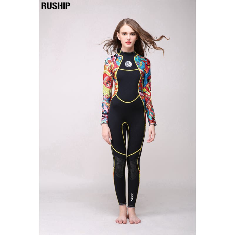 High quality 3 mm women neoprene wetsuit High elasticity color stitching Surf Diving Equipment Jellyfish clothing long sleeved Image 3