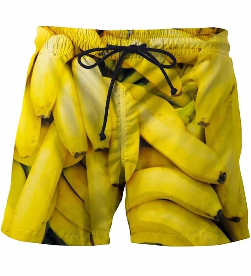 Summer Men Beach Shorts 2018 bananas yellow 3D Print New Fashion Men's Bermuda Boardshorts Fitness Trousers Plus Size Quick Dry Image 3