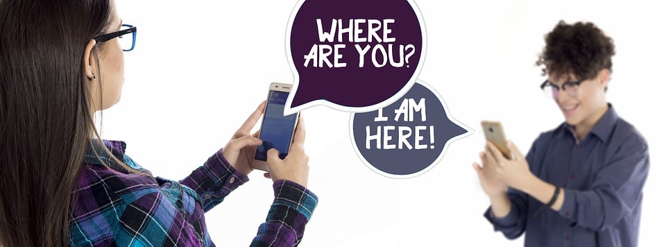 Smartphone, modern communication: Where are you - I am here...