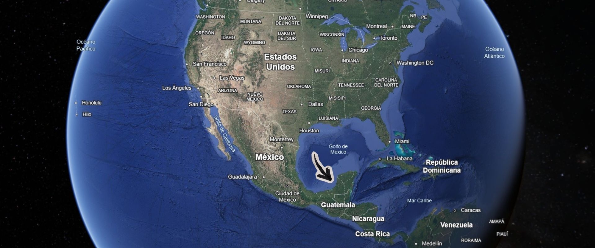 Mapa de México con Campeche señalado