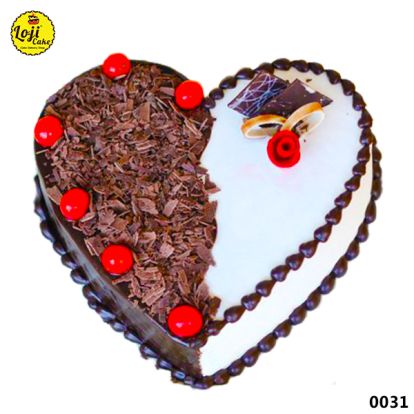 Vanilla Heart Cake | Vanilla Heart Cake Suratgarh Rajasthan - Loji Cake