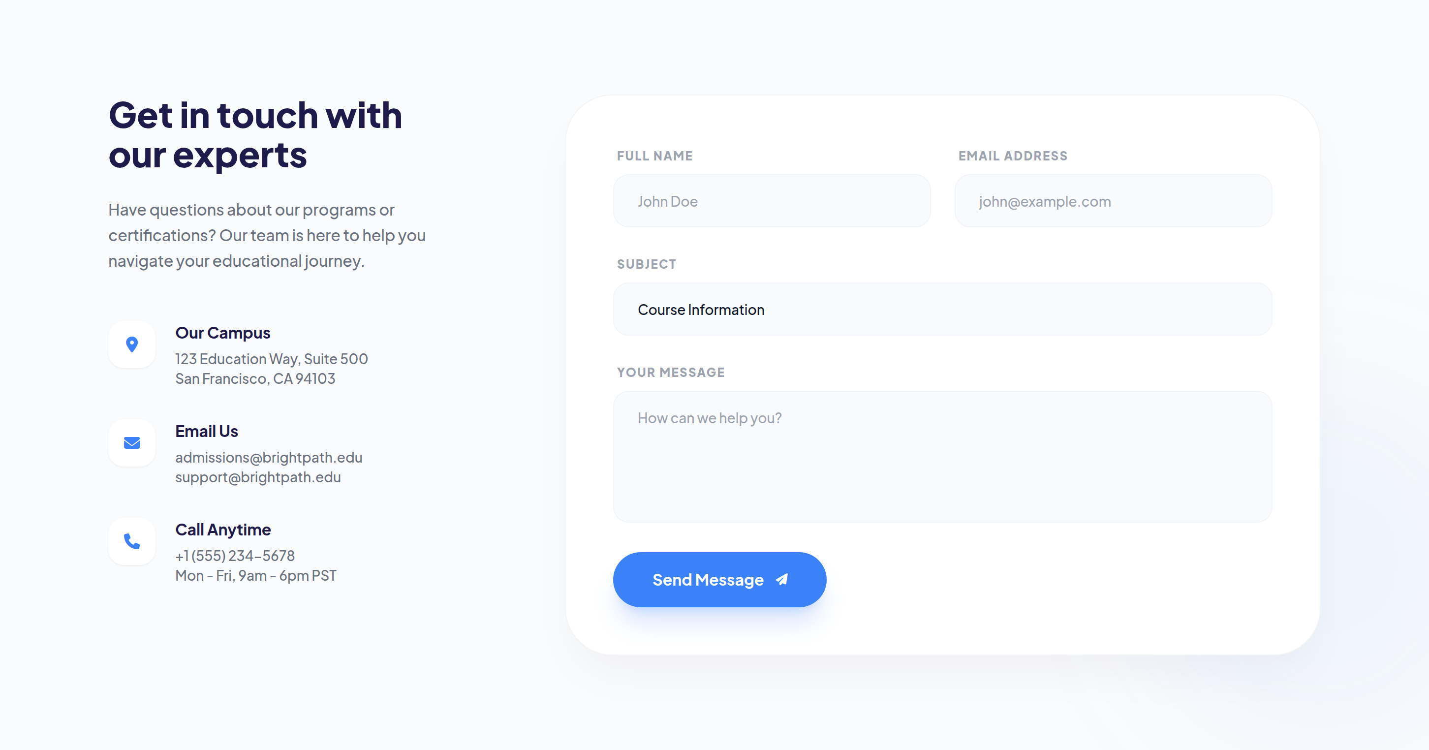 BrightPath Academy Contact preview