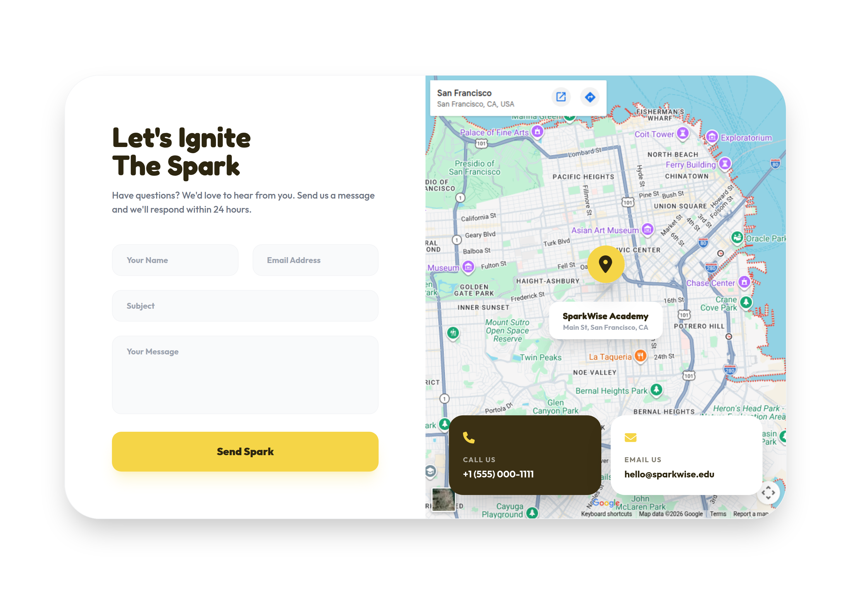 SparkWise Contact preview