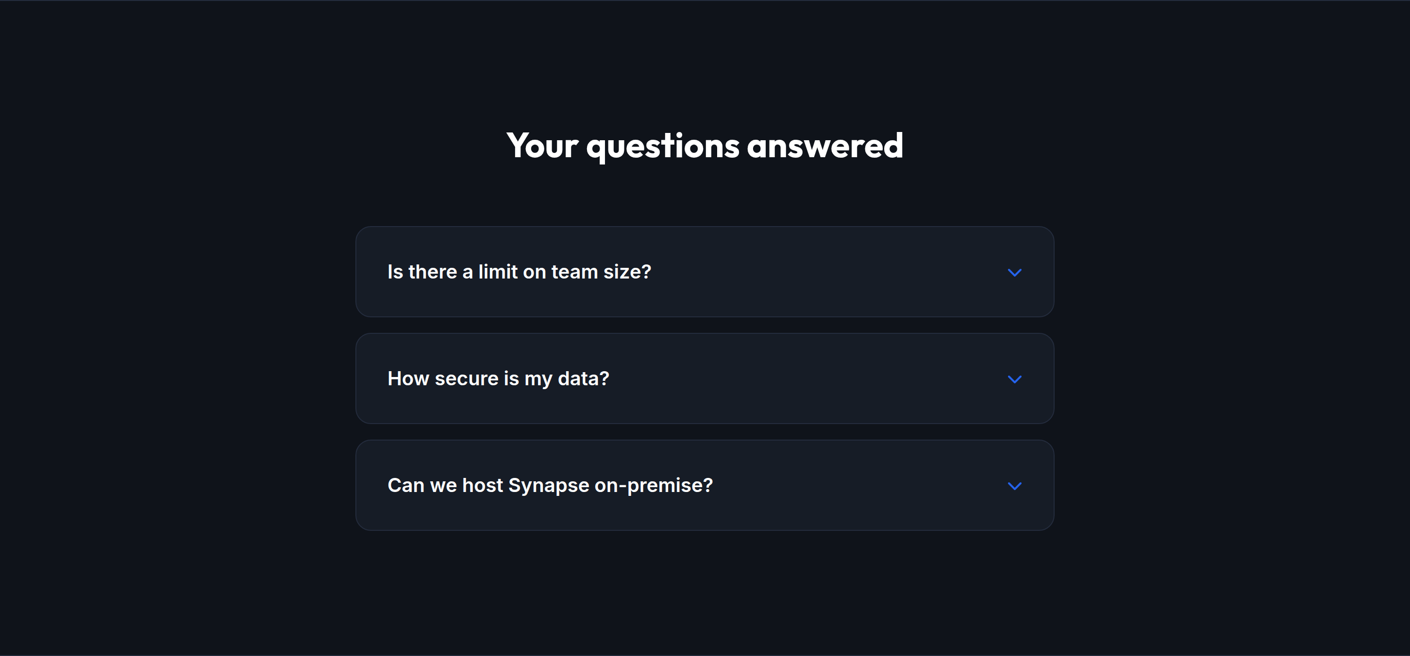 Synapse FAQ preview