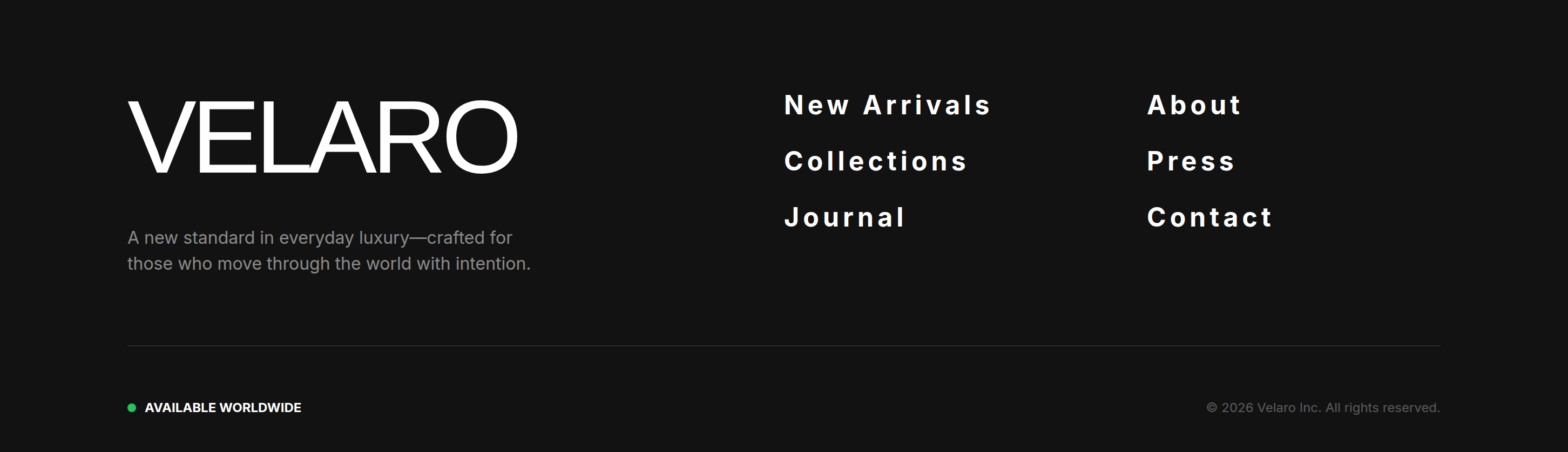 Velaro Footer preview