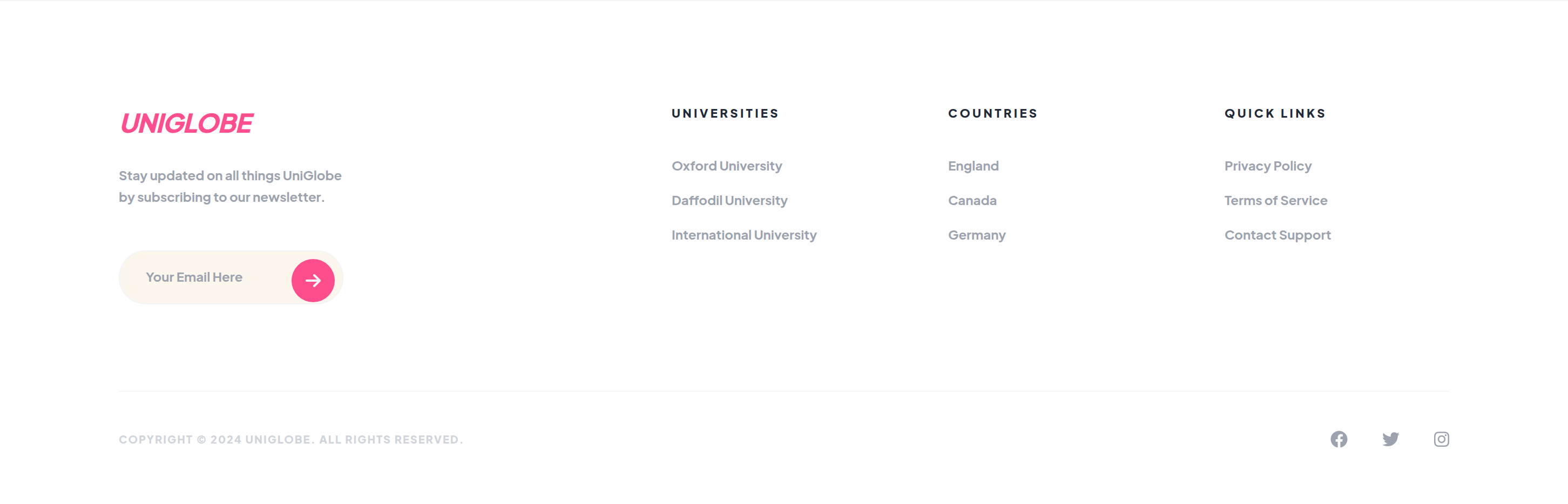 UniGlobe Footer preview