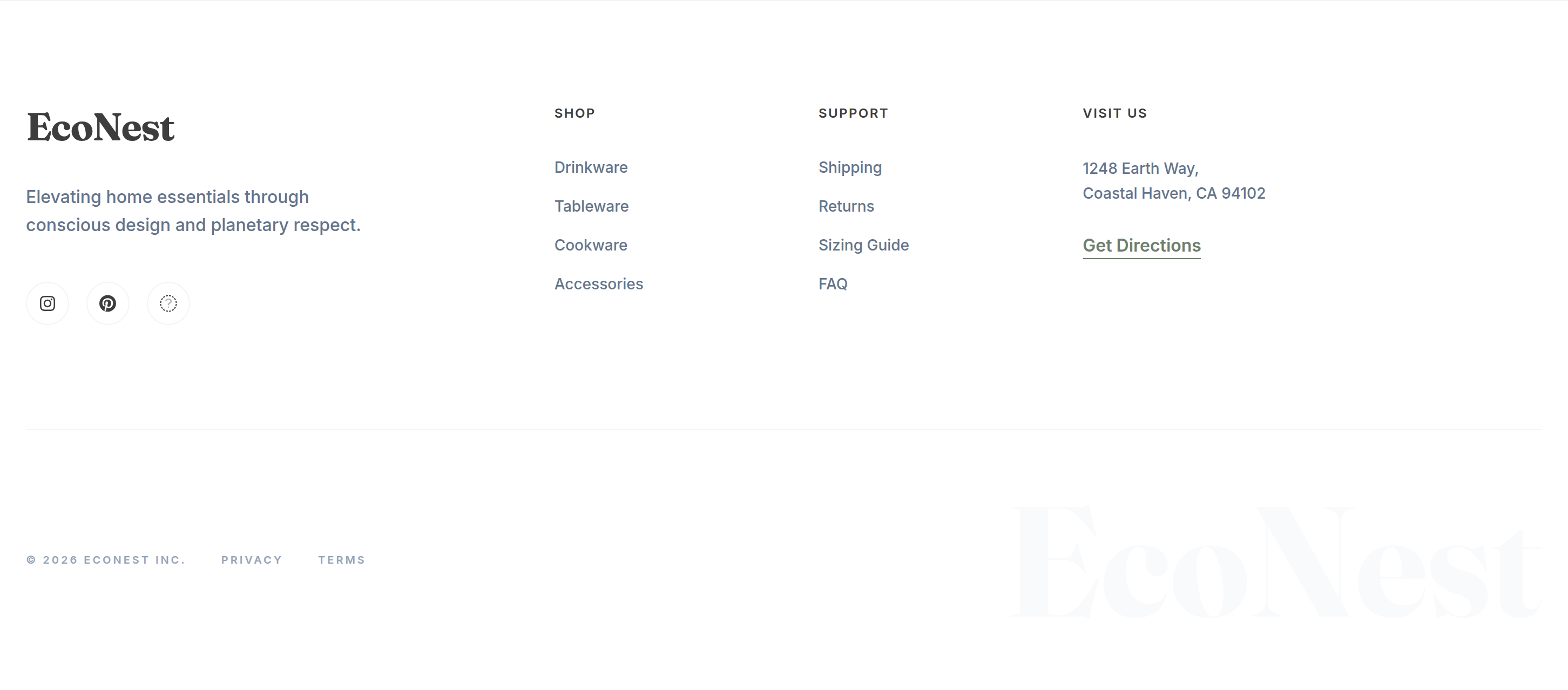 EcoNest Footer preview