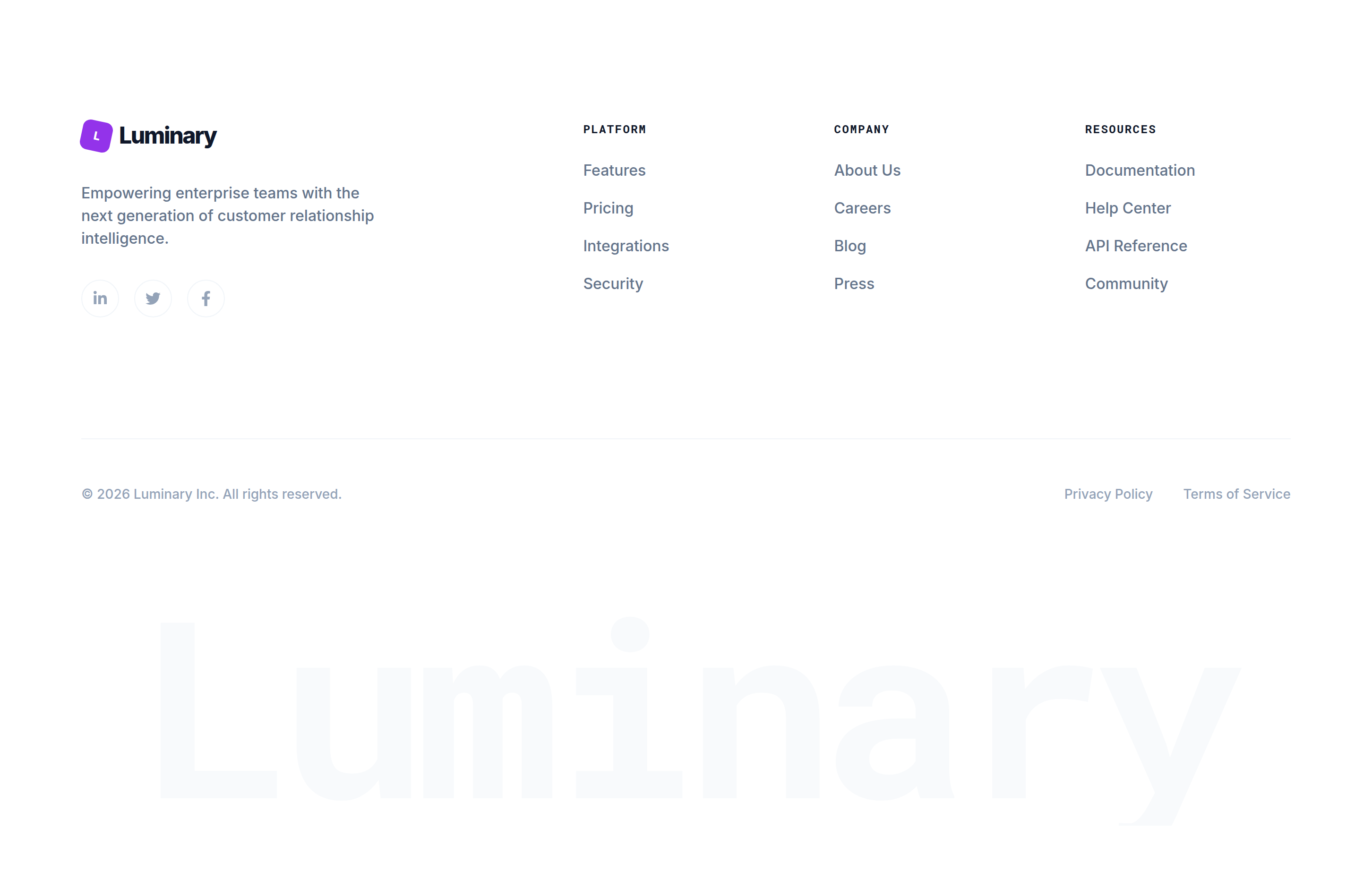 Luminary Footer preview