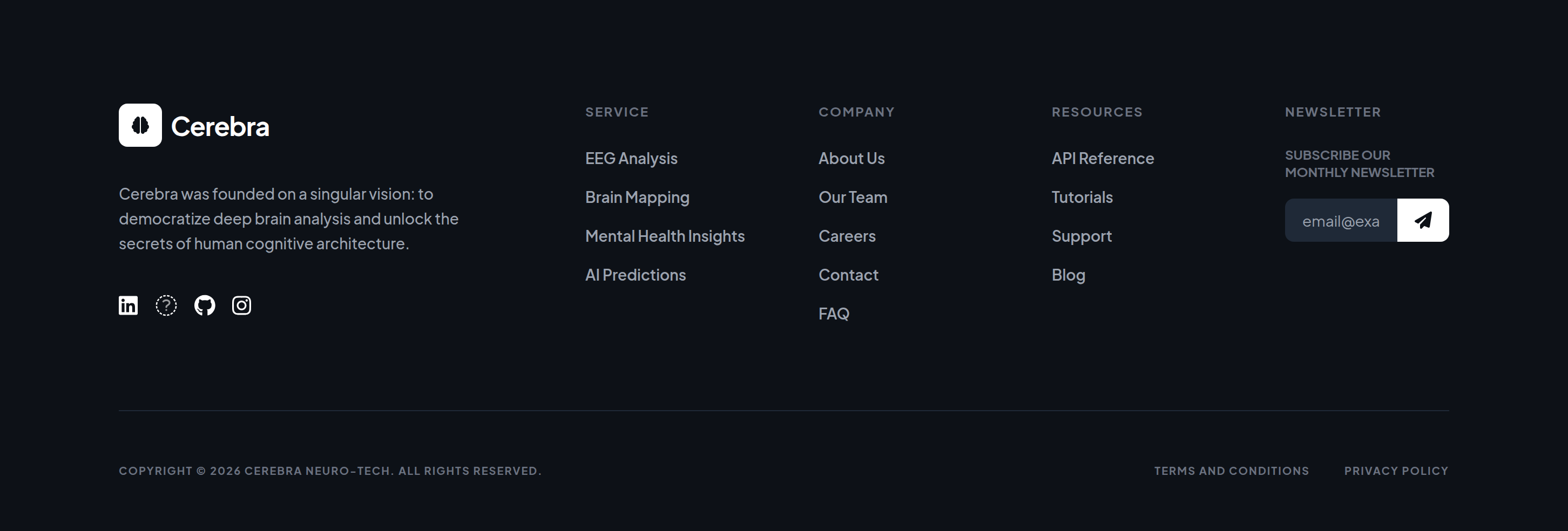 Cerebra Footer preview