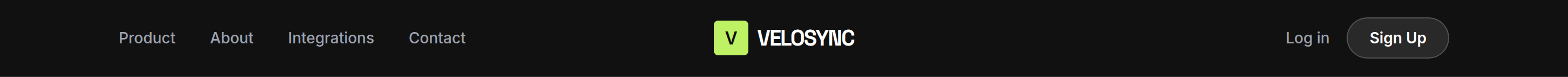 VeloSync Navbar preview