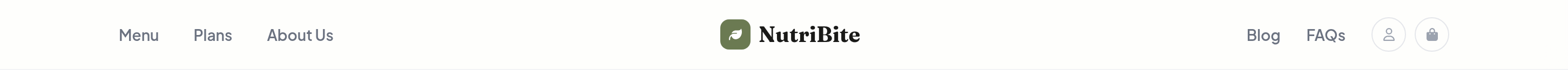 NutriBite Navbar preview