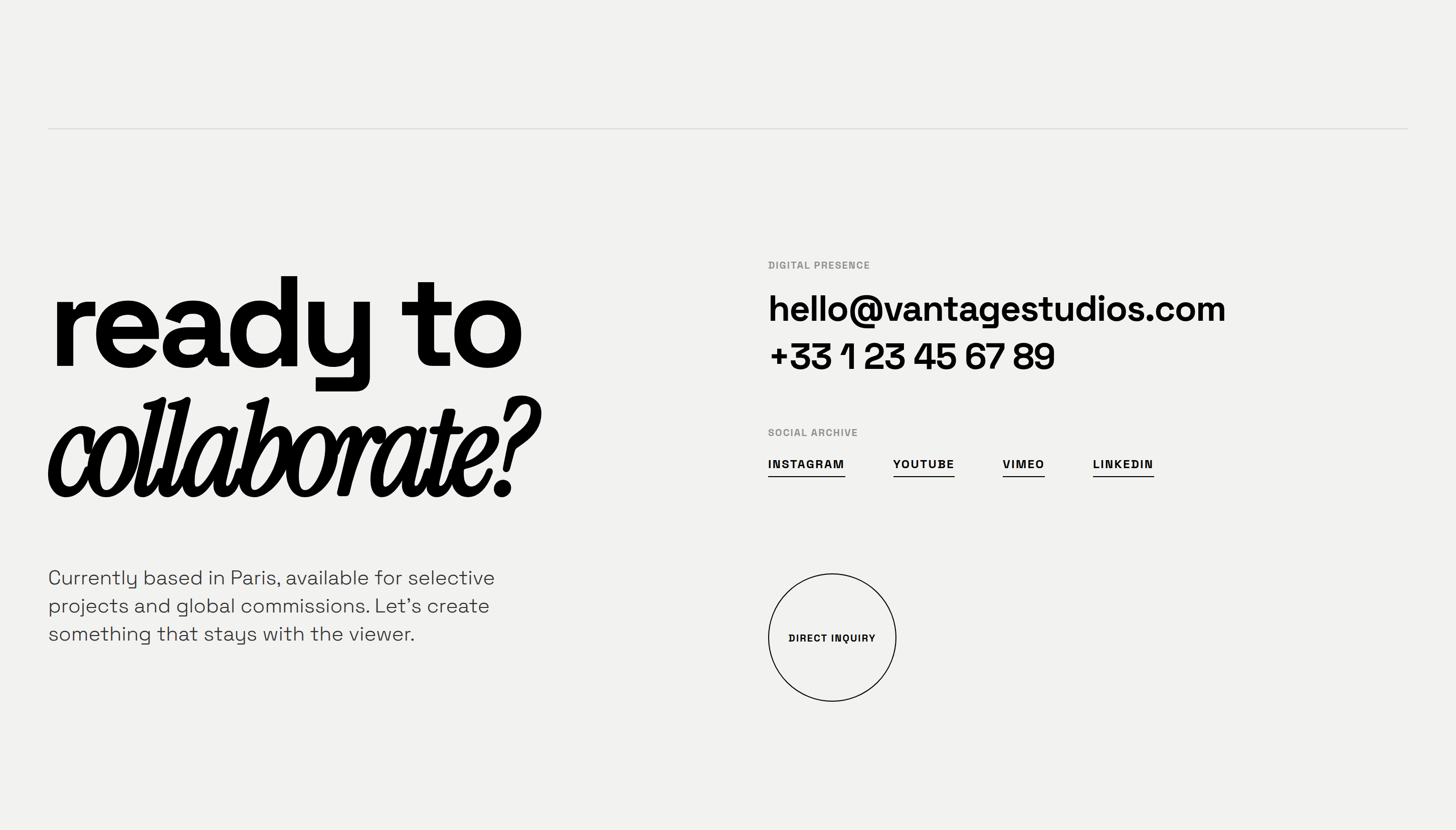 Vantage Contact preview