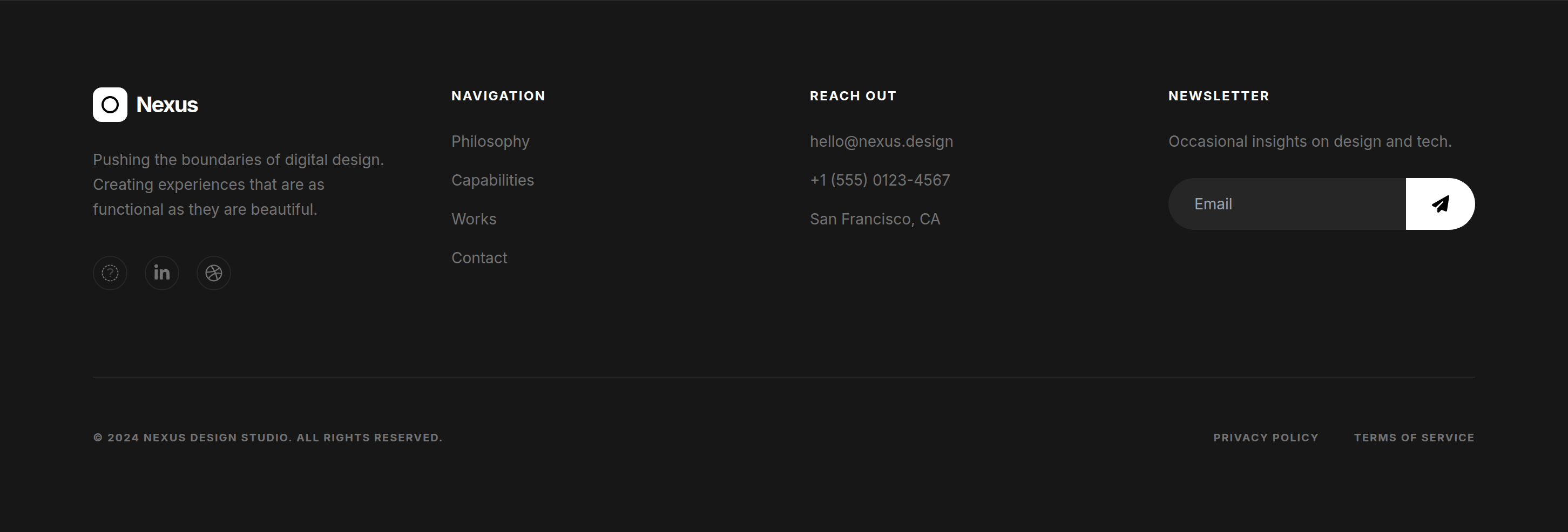 Nexus Footer preview
