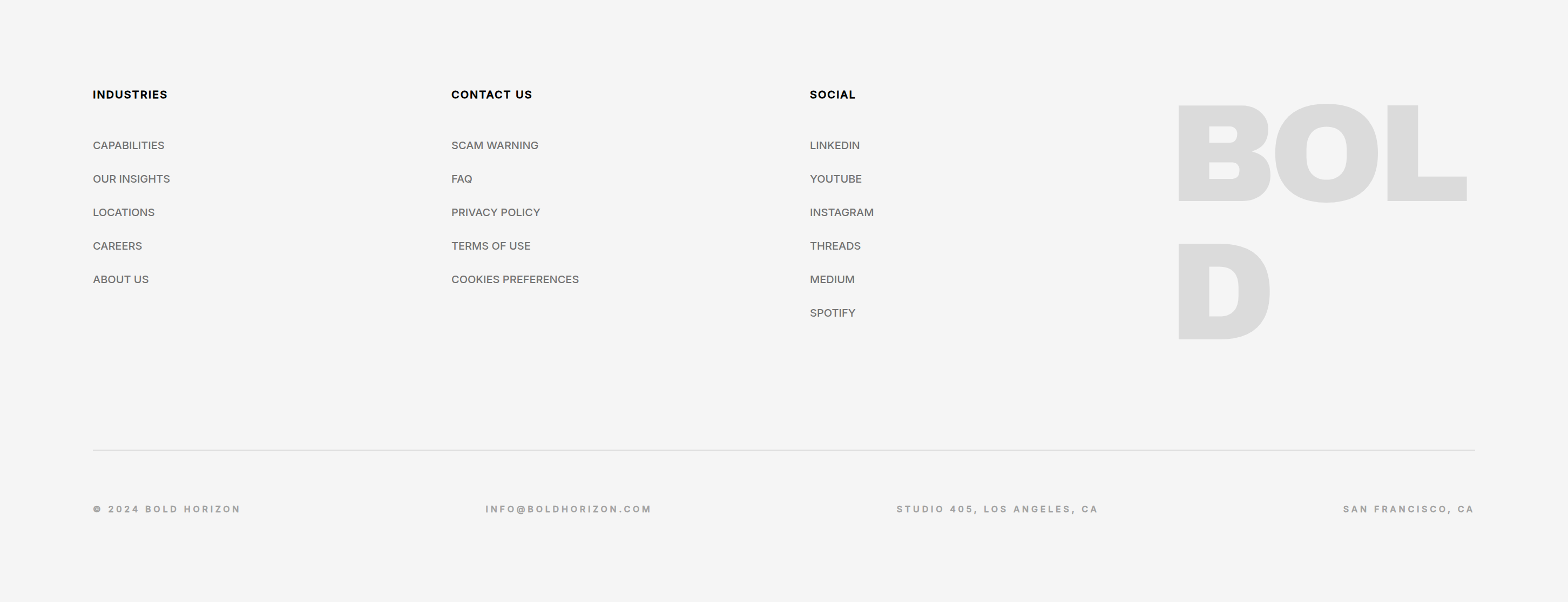 Bold Horizon Footer preview