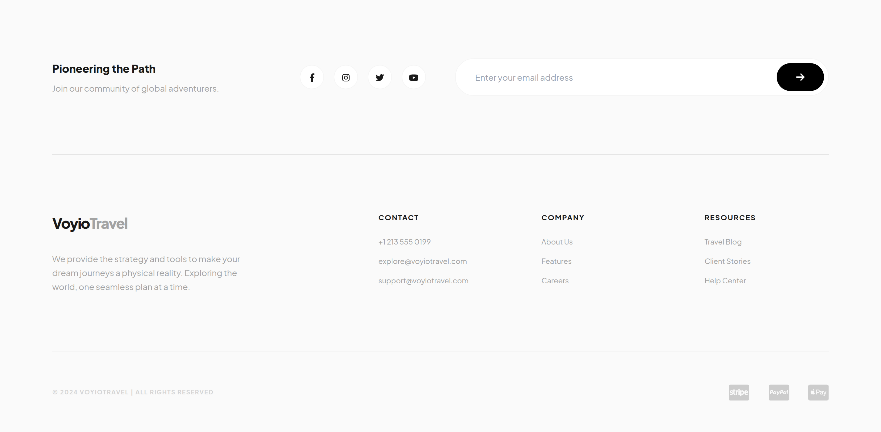 Voyio Footer preview