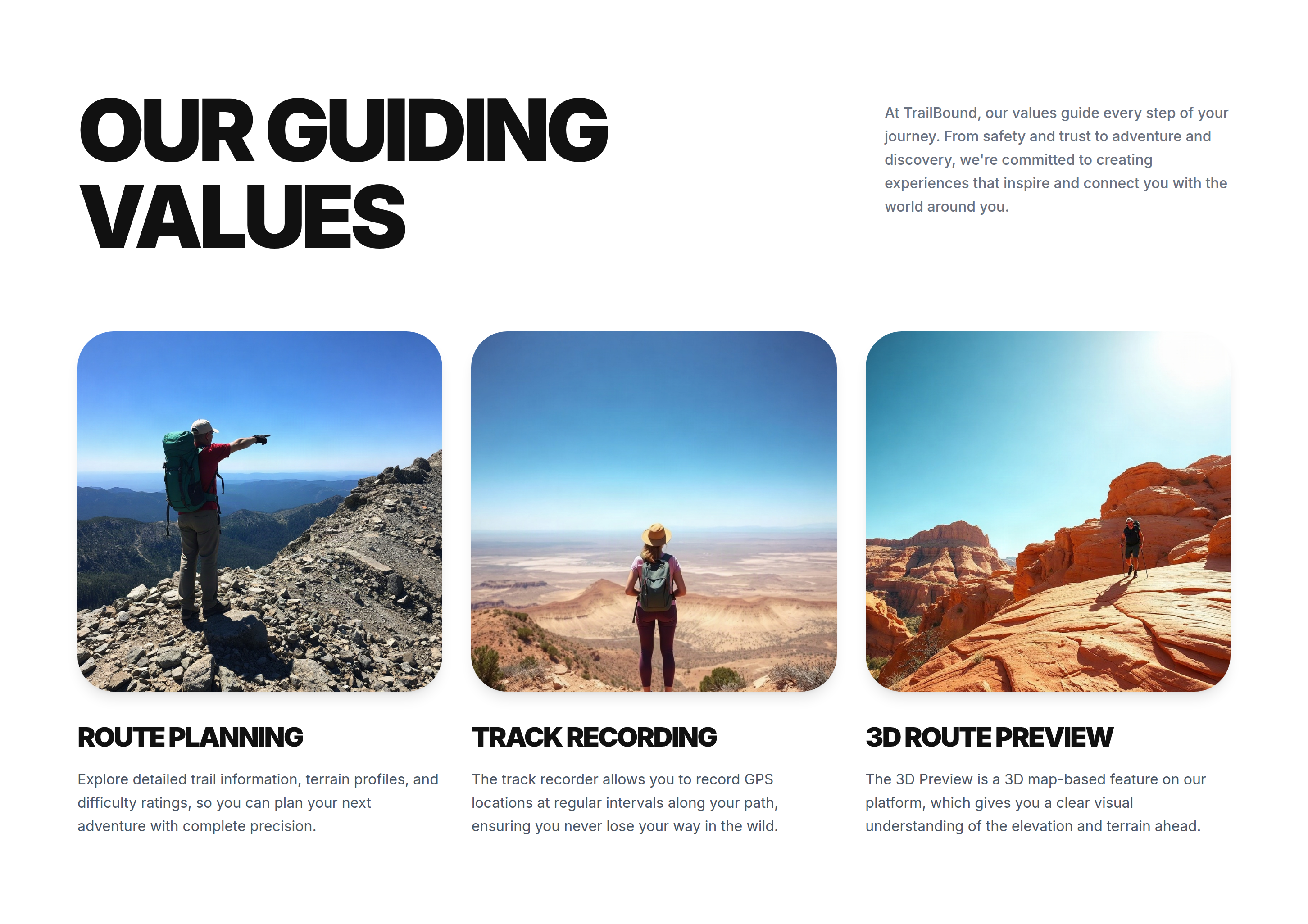 TrailBound Features preview