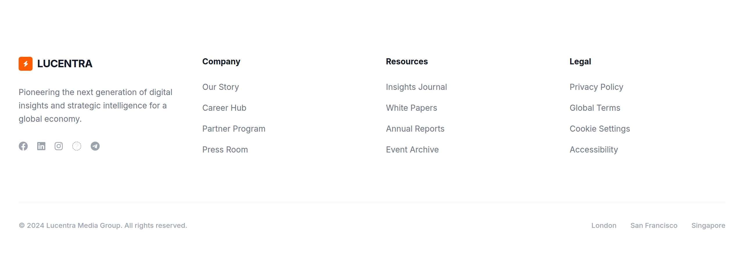 Lucentra Footer preview
