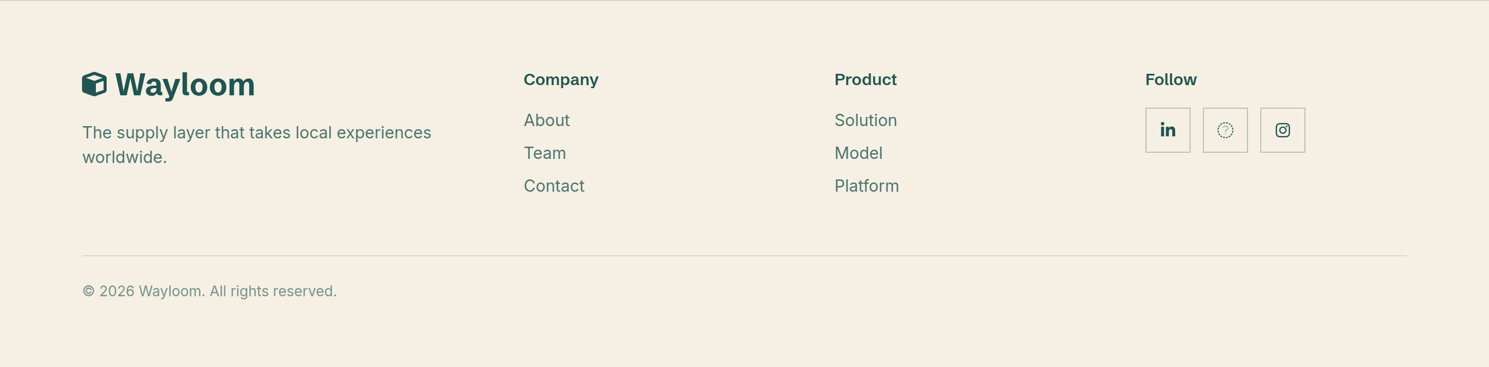 Wayloom Footer preview