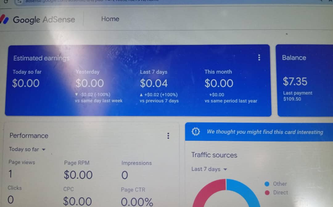 1X Payment Receive Nigeria AdSense  Portfolio for Sale