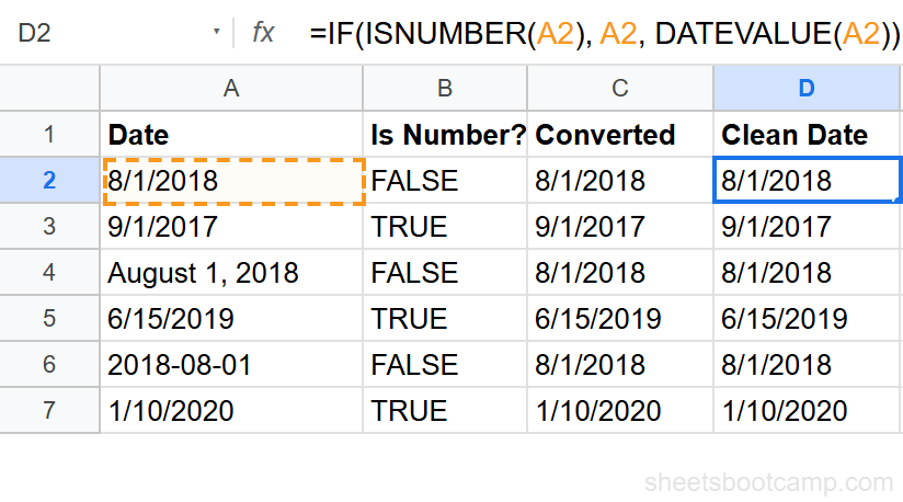 IF formula handling both real dates and text dates in one column