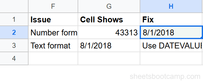 Cell showing 43313 instead of a date with the fix showing Format Number Date menu selection