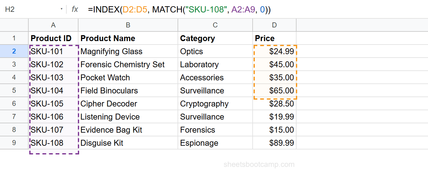 INDEX MATCH returning #REF! error due to mismatched range sizes