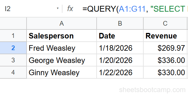 QUERY WHERE filtering by date showing transactions after January 15