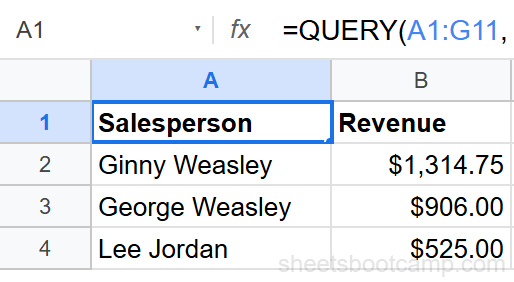 QUERY combining SELECT, WHERE, GROUP BY, ORDER BY, and LIMIT