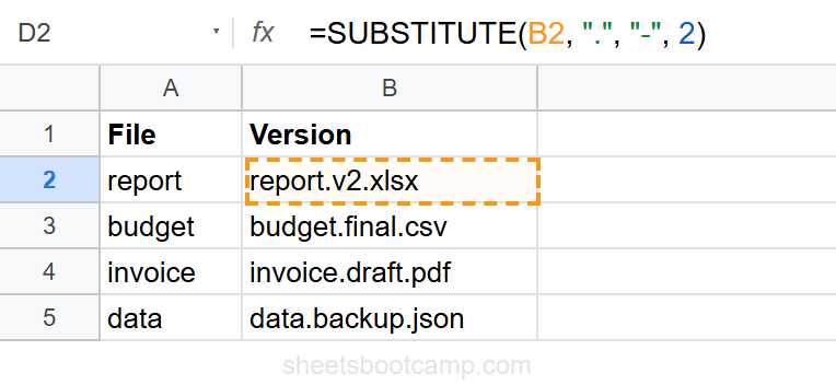 SUBSTITUTE replacing only the second occurrence of a character