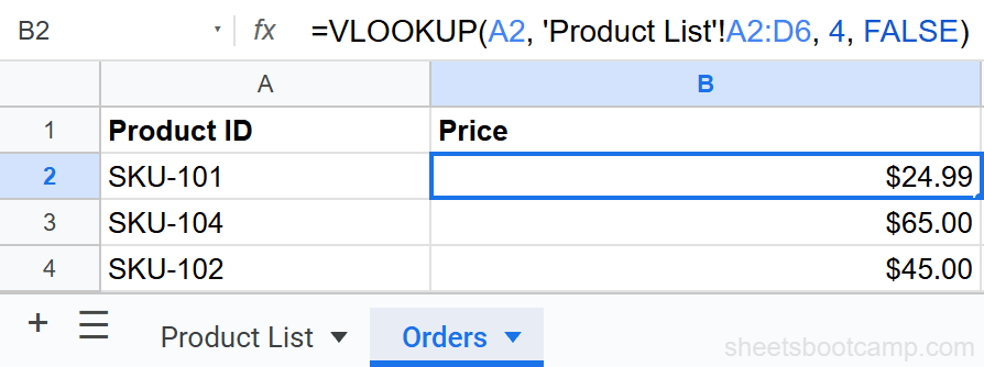 VLOOKUP referencing a sheet name with spaces using single quotes