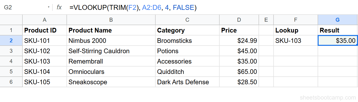 Fixing #N/A error with TRIM function