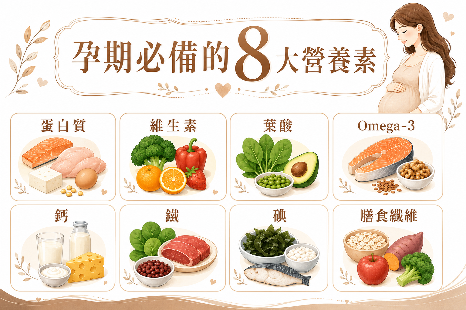 孕期必備的8大營養素