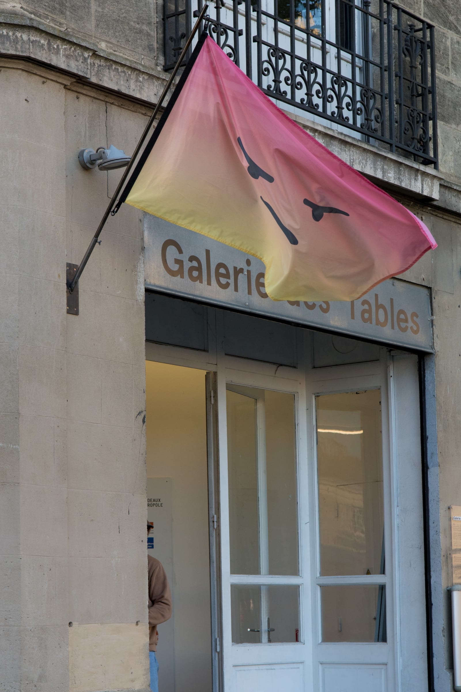 Flag Rant, Angry React, façade Galerie des Tables