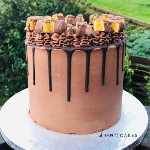 Celebration cake: A chocolate cake with chocolate and chocolate on top