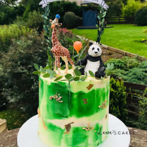 Celebration cake: A gi and a gi on top