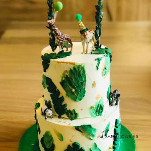 Celebration cake: A gi and gi on top