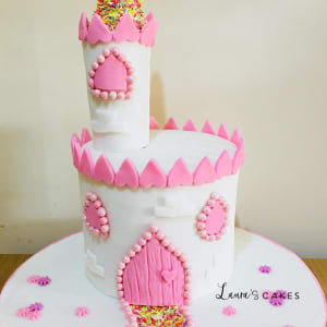 Celebration cake: A castle on top