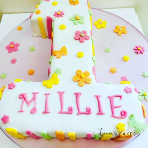 Celebration cake: A number one on it