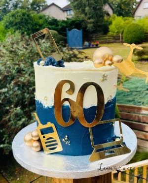 Celebration cake: A number and a gold number on top