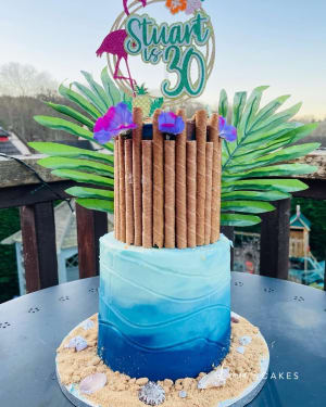 Celebration cake: A cake topper and a cake topper with a cake topper and a cake top