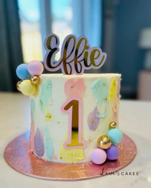 Celebration cake: A number one on top